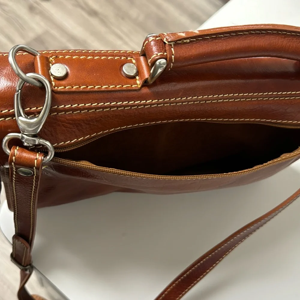 Manufactus Full Grain CalfSkin Italian Leather Slim Briefcase Brown Luxury